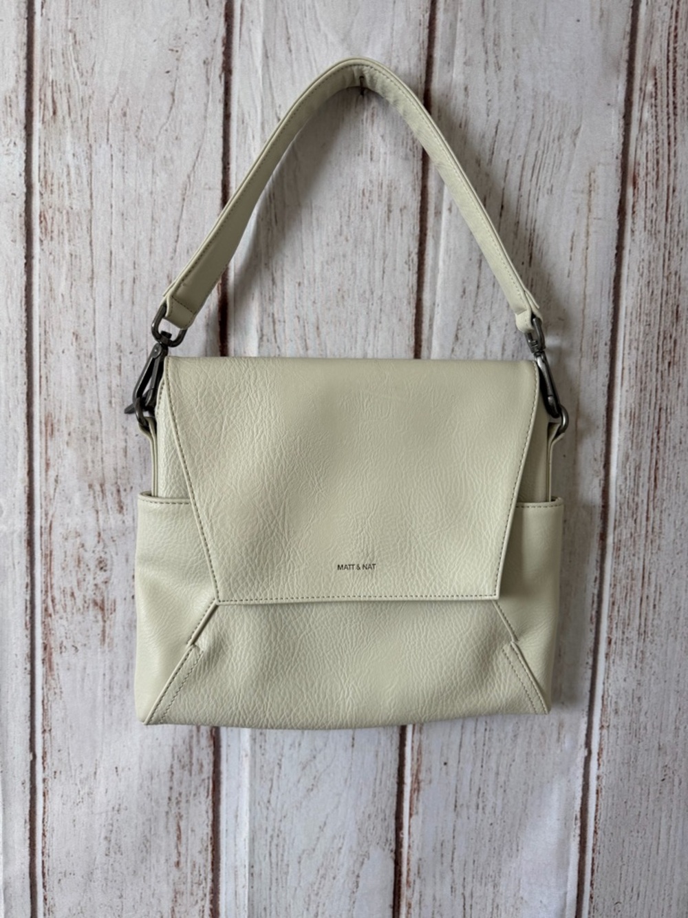 Matt & Nat Cream Faux Leather Crossbody Shoulder Bag NWOT